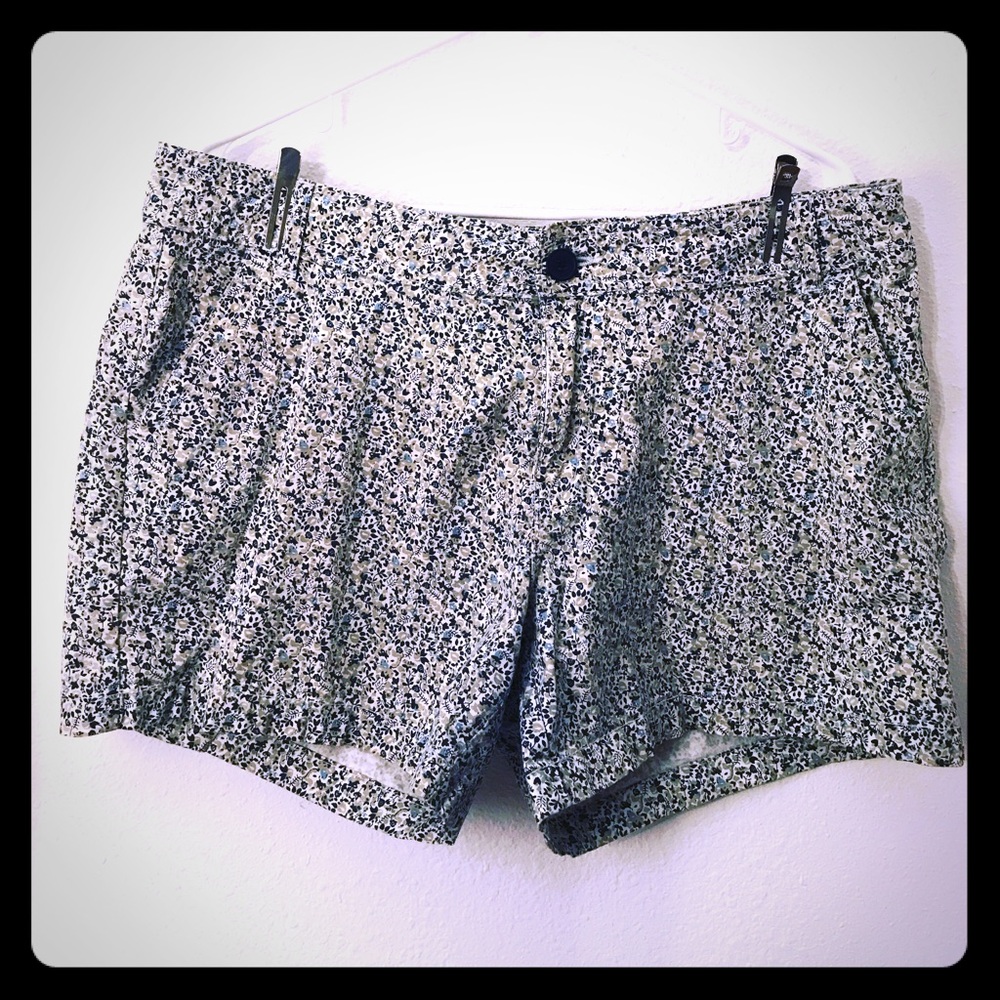 Blue and white floral shorts